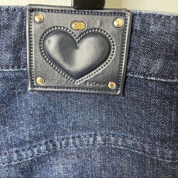 Escada Straight Leg Jeans Dark Wash Size 42 Raised Seam - Picture 9 of 9